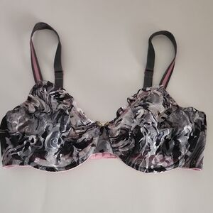 WHIMSY Black and Pink Women's Bra Size 40D